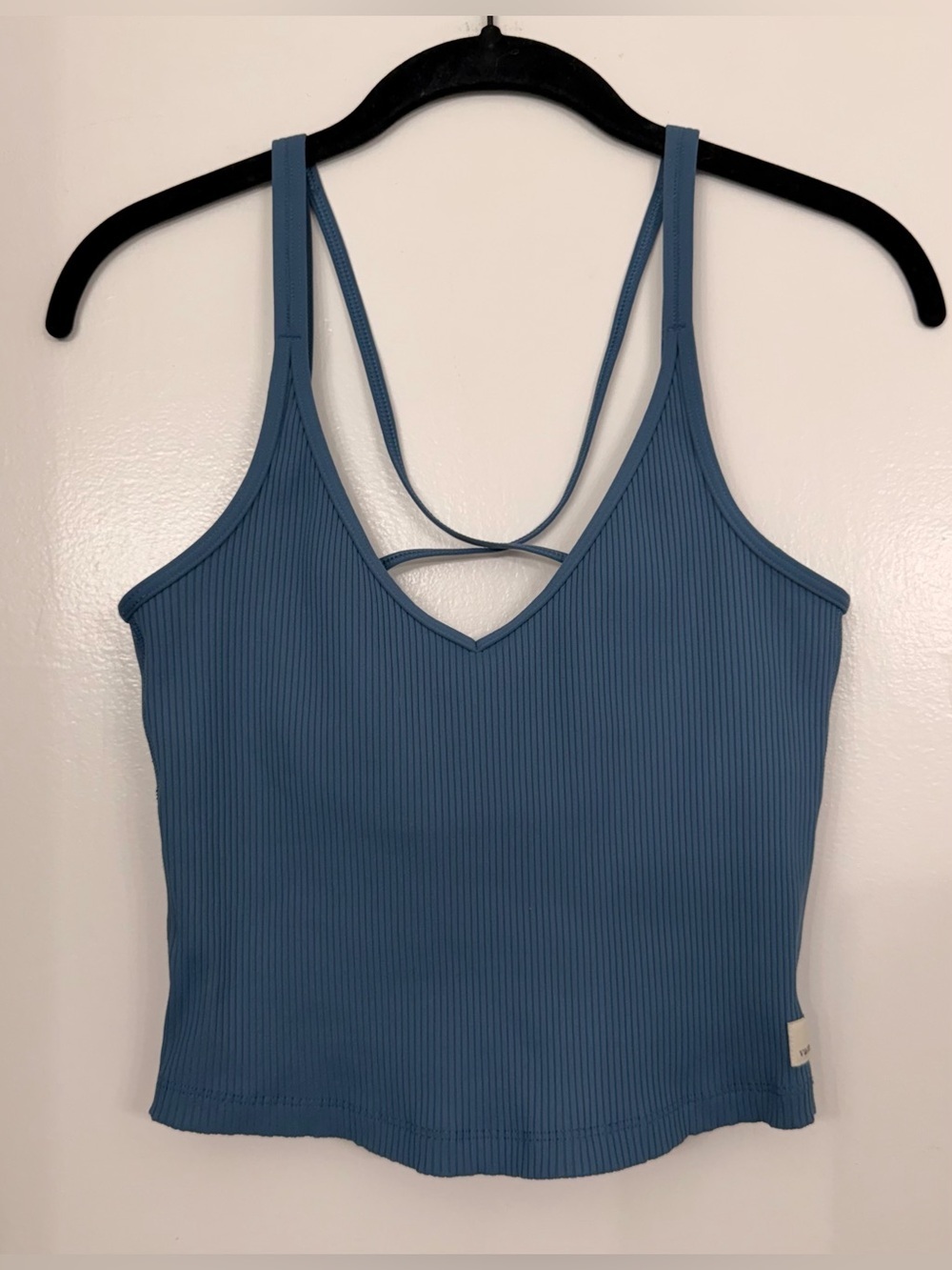 Vuori Rib Crop Tank Blue Size Small